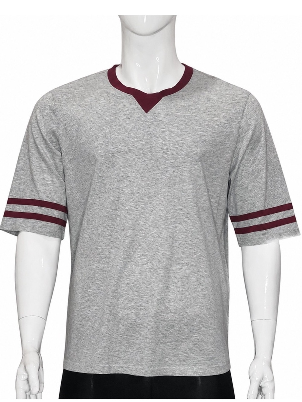 Alternative Apparel Retro Varsity Ringer T-Shirt Gray Burgundy